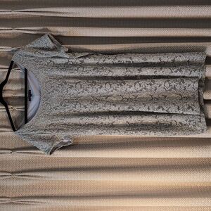 Women's Size XXL Tiana B Gray Short Sleeve Lace Dress